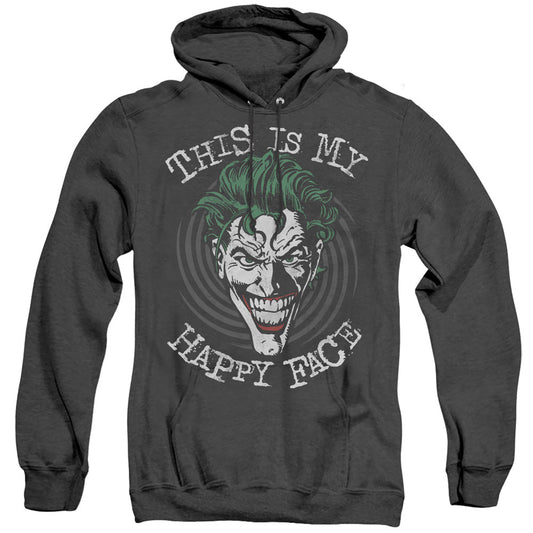 Batman Maniacal Spiral Heather Mens Hoodie Black Officially Licensed