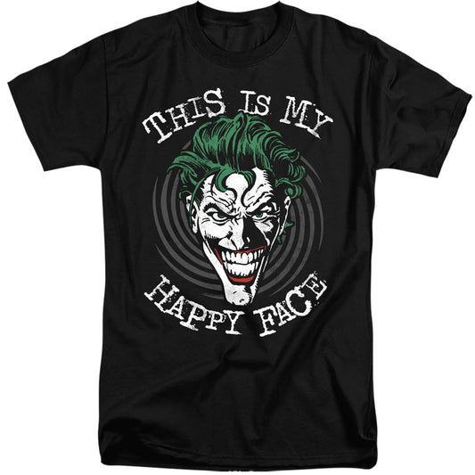 Batman Maniacal Spiral Mens Tall T Shirt Black Officially Licensed