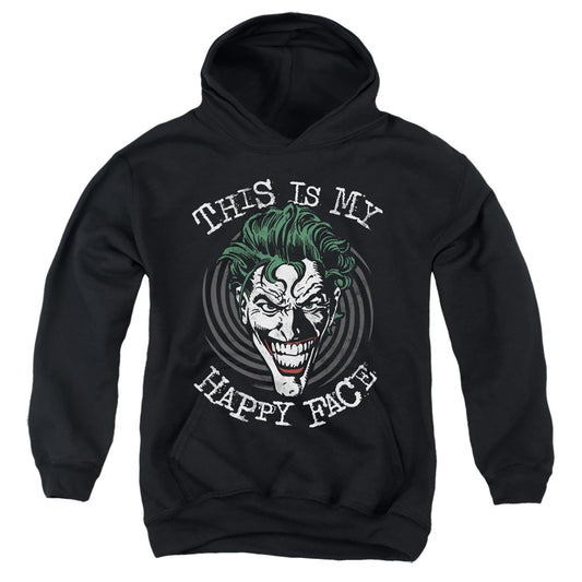 Batman Maniacal Spiral Kids Youth Hoodie Black Officially Licensed