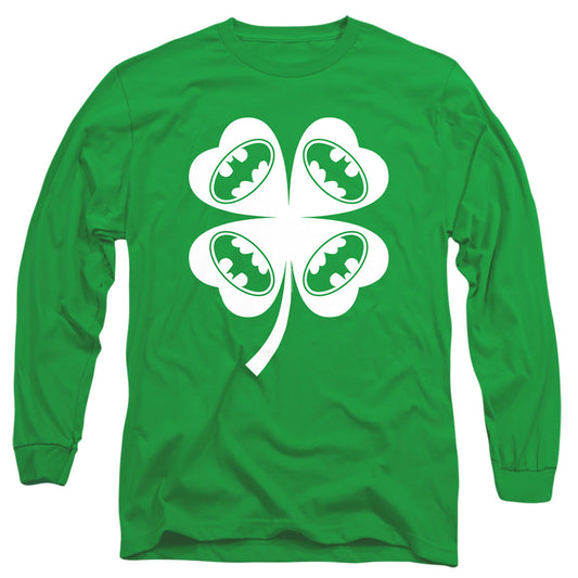 Batman Bat Clover Mens Long Sleeve Shirt Kelly Green Officially Licensed