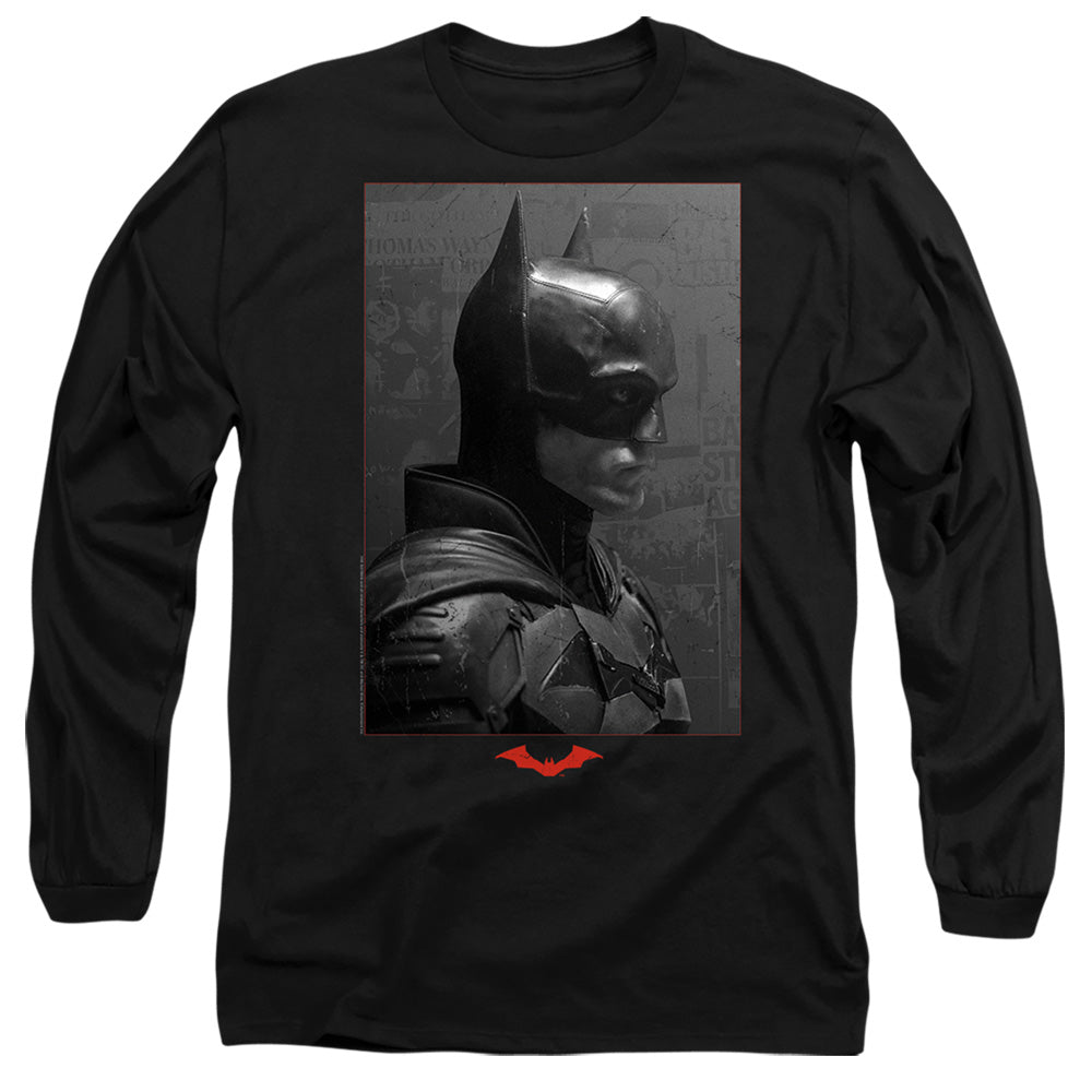 The Batman (2022) Worn Portrait Mens Long Sleeve Shirt Black Officially Licensed