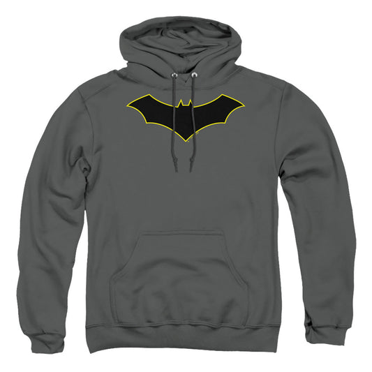 Batman Batman Logo Yellow Outline Mens Hoodie Charcoal Officially Licensed
