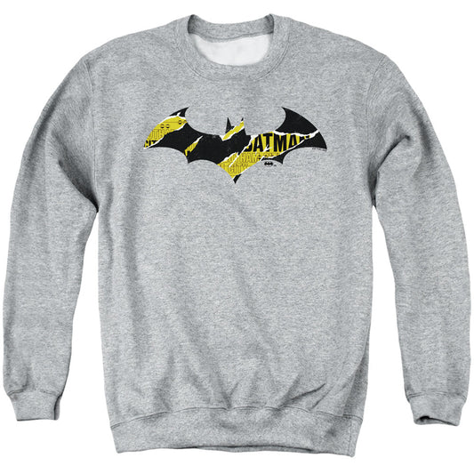 Batman Batman Torn Gotham Logo Mens Crewneck Sweatshirt Athletic Heather