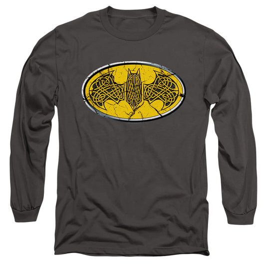 Batman Celtic Shield Mens Long Sleeve Shirt Charcoal Officially Licensed