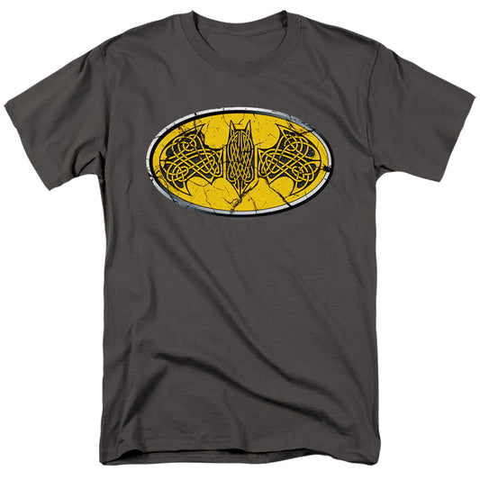 Batman Celtic Shield Mens T Shirt Charcoal Officially Licensed