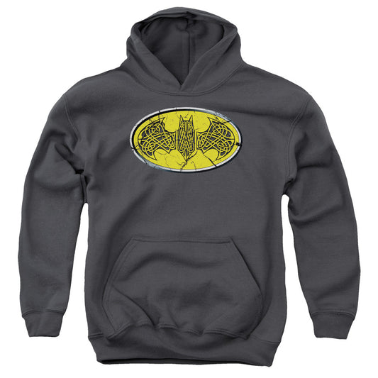 Batman Celtic Shield Kids Youth Hoodie Charcoal Officially Licensed