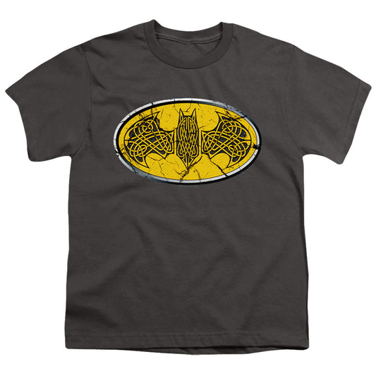 Batman Celtic Shield Kids Youth T Shirt Charcoal Officially Licensed