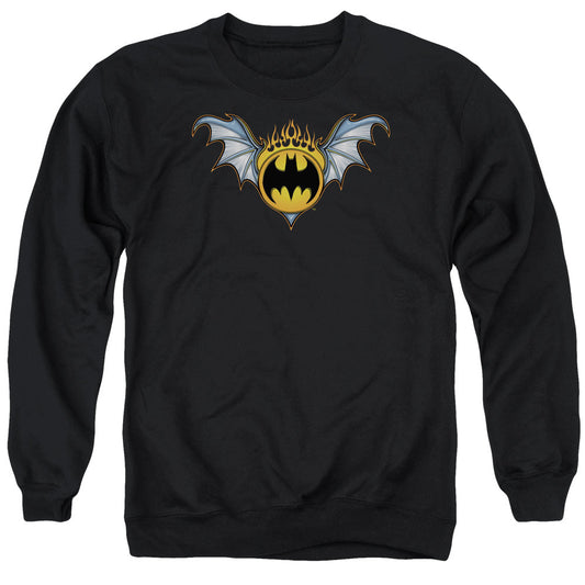 Batman Bat Wings Logo Mens Crewneck Sweatshirt Black