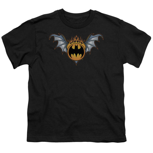 Batman Bat Wings Logo Kids Youth T Shirt Black Officially Licensed