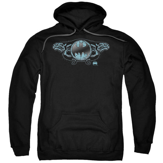 Batman Two Gargoyles Logo Mens Hoodie Black Officially Licensed