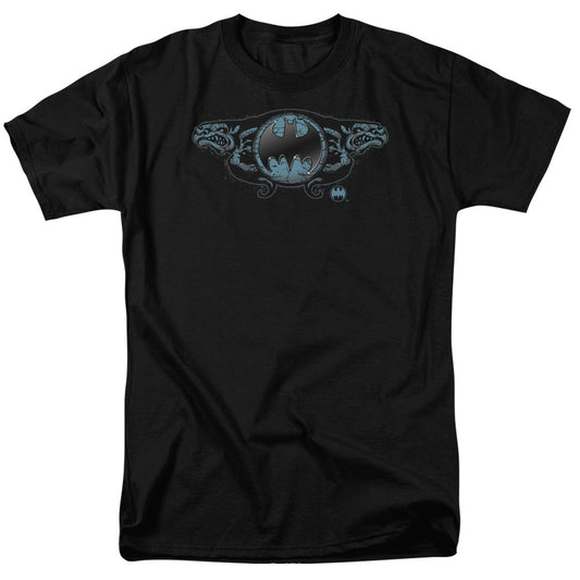 Batman Two Gargoyles Logo Mens T Shirt Black Officially Licensed