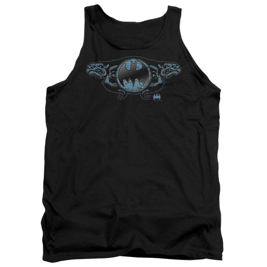 Batman Two Gargoyles Logo Mens Tank Top Shirt Black Officially Licensed