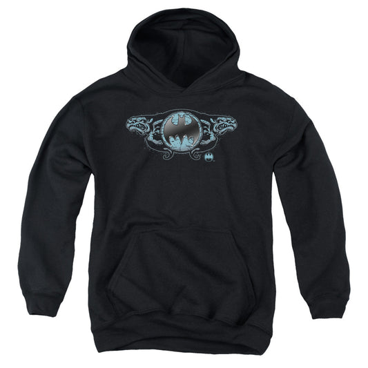 Batman Two Gargoyles Logo Kids Youth Hoodie Black Officially Licensed