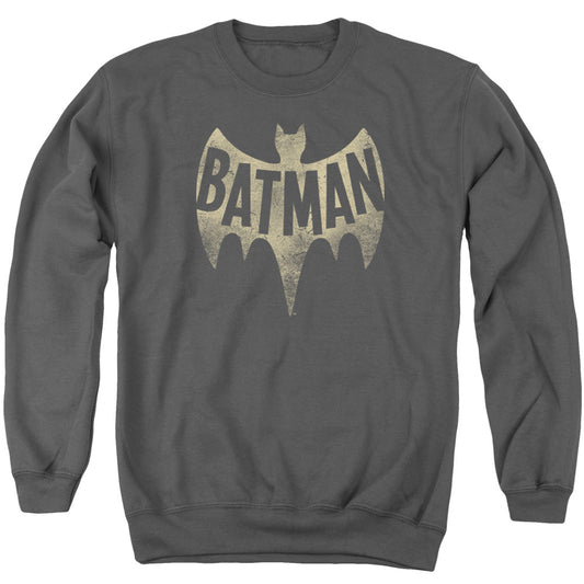 Batman Classic Tv Vintage Logo Mens Crewneck Sweatshirt Charcoal Officially Licensed