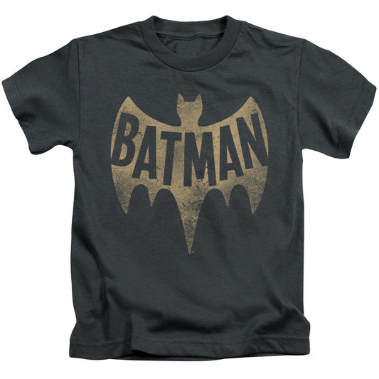 Batman Classic Tv Vintage Logo Juvenile Kids Youth T Shirt Charcoal Officially Licensed