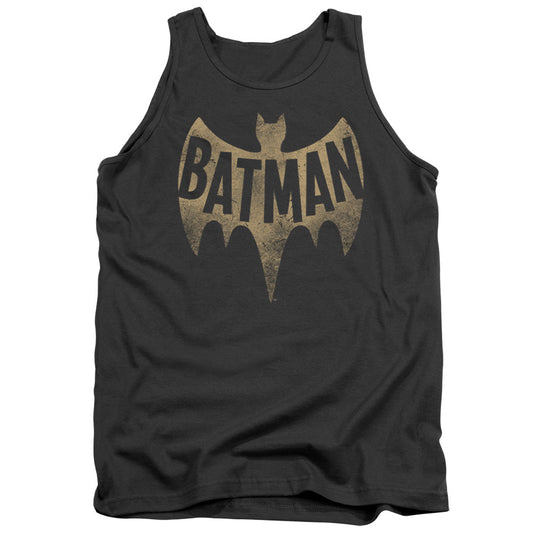 Batman Classic Tv Vintage Logo Mens Tank Top Shirt Charcoal Officially Licensed