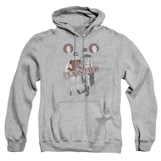 Batman Classic Tv Classified Mens Hoodie Athletic Heather Officially Licensed