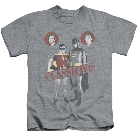 Batman Classic Tv Classified Juvenile Kids Youth T Shirt Athletic Heather Officially Licensed