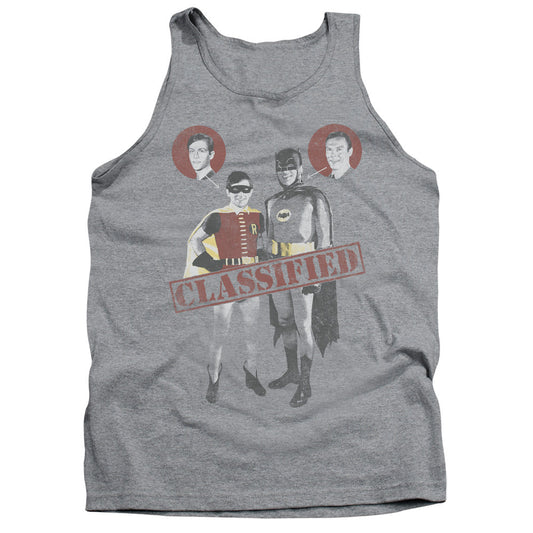 Batman Classic Tv Classified Mens Tank Top Shirt Athletic Heather Officially Licensed