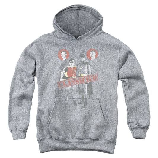 Batman Classic Tv Classified Kids Youth Hoodie Heather Officially Licensed