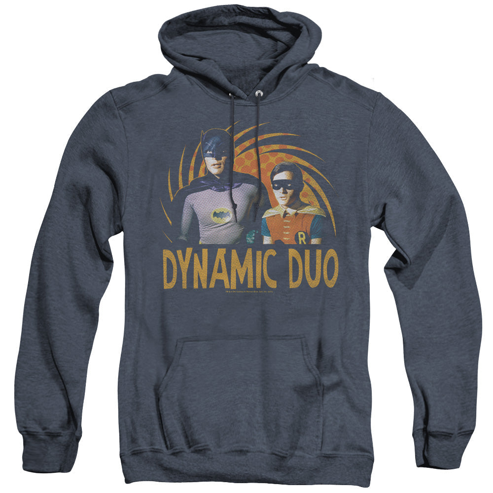 Batman Classic Tv Dynamic Heather Mens Hoodie Navy Blue Officially Licensed