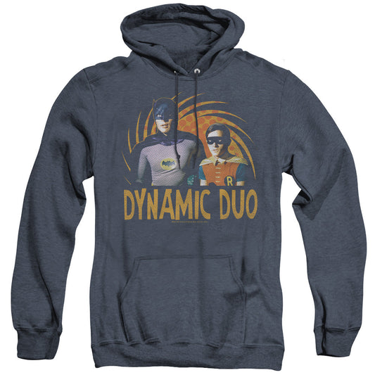 Batman Classic Tv Dynamic Heather Mens Hoodie Navy Blue Officially Licensed