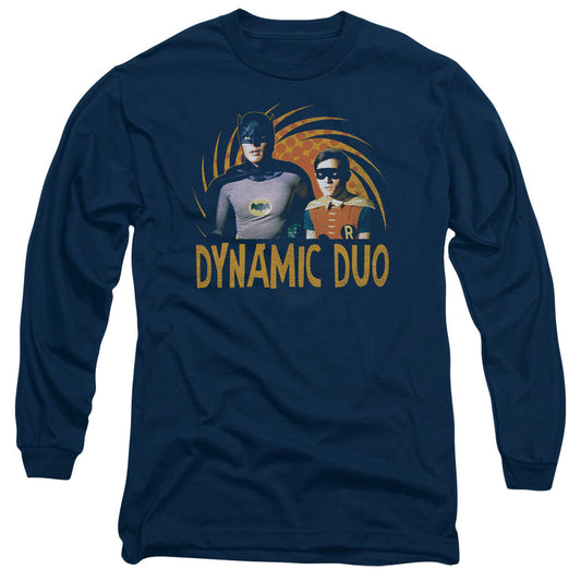 Batman Classic Tv Dynamic Mens Long Sleeve Shirt Navy Blue Officially Licensed