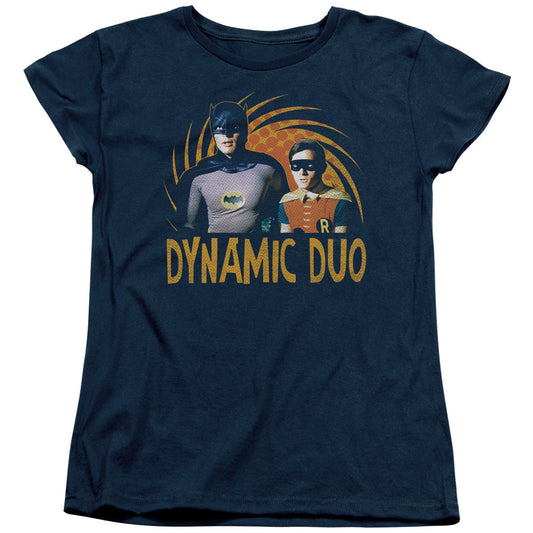 Batman Classic Tv Dynamic Womens T Shirt Navy Blue Officially Licensed