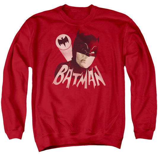 Batman Classic Tv Bat Signal Mens Crewneck Sweatshirt Red Officially Licensed