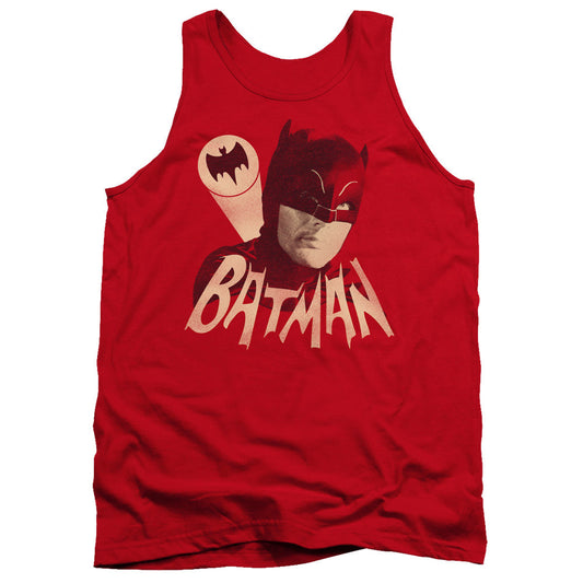 Batman Classic Tv Bat Signal Mens Tank Top Shirt Red Officially Licensed