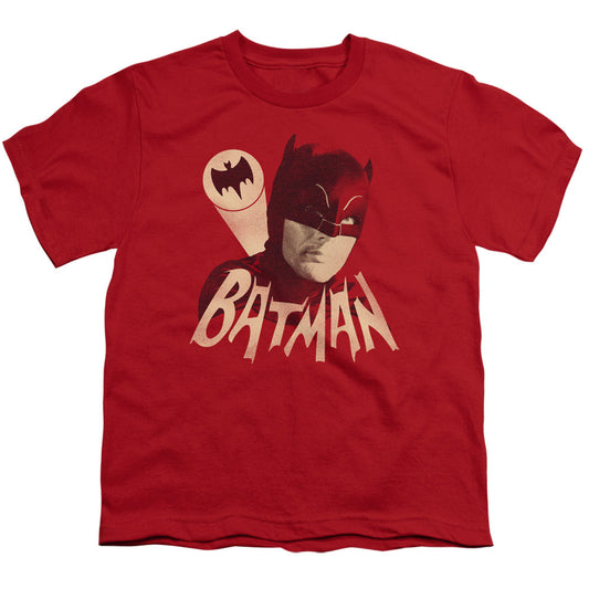 Batman Classic Tv Bat Signal Kids Youth T Shirt Red Officially Licensed