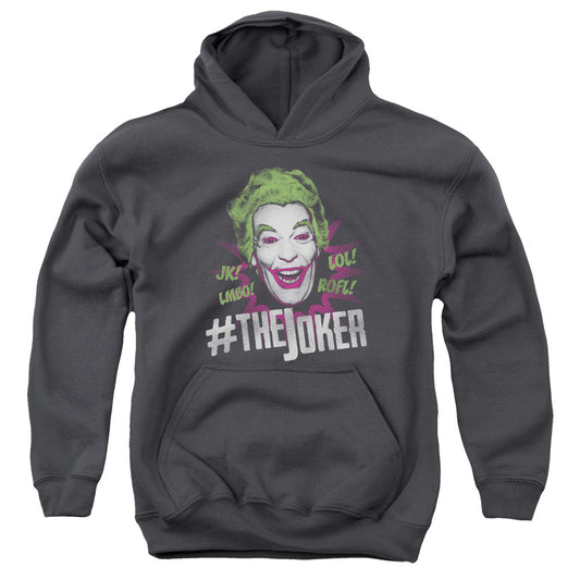Batman Classic Tv #joker Kids Youth Hoodie Charcoal Officially Licensed