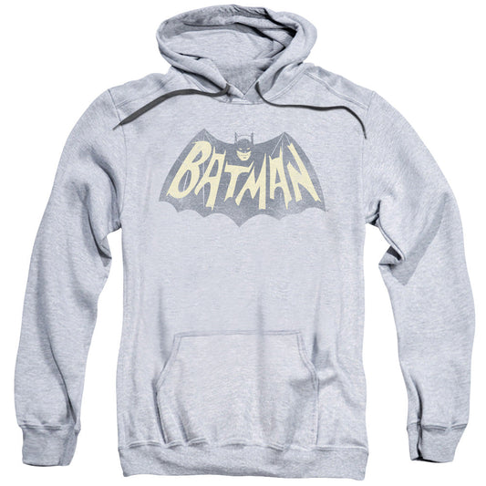 Batman Classic Tv Show Logo Mens Hoodie Athletic Heather Officially Licensed