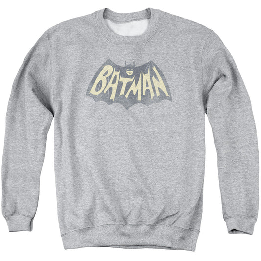 Batman Classic Tv Show Logo Mens Crewneck Sweatshirt Athletic Heather Officially Licensed