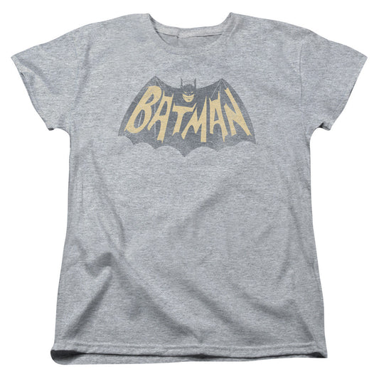 Batman Classic Tv Show Logo Womens T Shirt Athletic Heather Officially Licensed