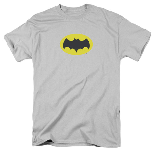 Batman Classic Tv Chest Logo Mens T Shirt Silver Officially Licensed