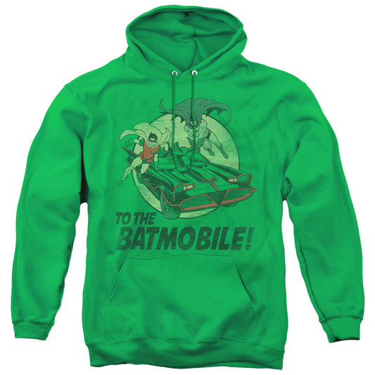 Batman Classic Tv To The Batmobile Mens Hoodie Kelly Green Officially Licensed