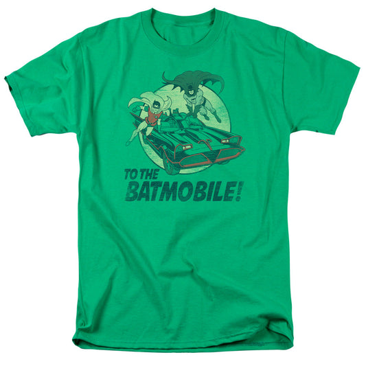 Batman Classic Tv To The Batmobile Mens T Shirt Kelly Green Officially Licensed