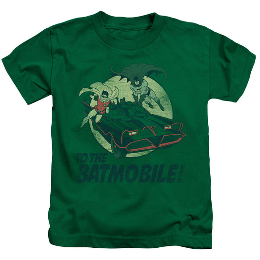 Batman Classic Tv To The Batmobile Juvenile Kids Youth T Shirt Kelly Green Officially Licensed