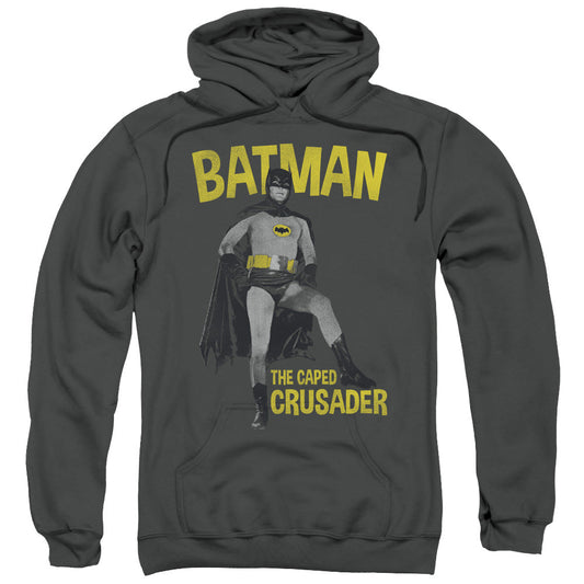 Batman Classic Tv Caped Crusader Mens Hoodie Charcoal Officially Licensed