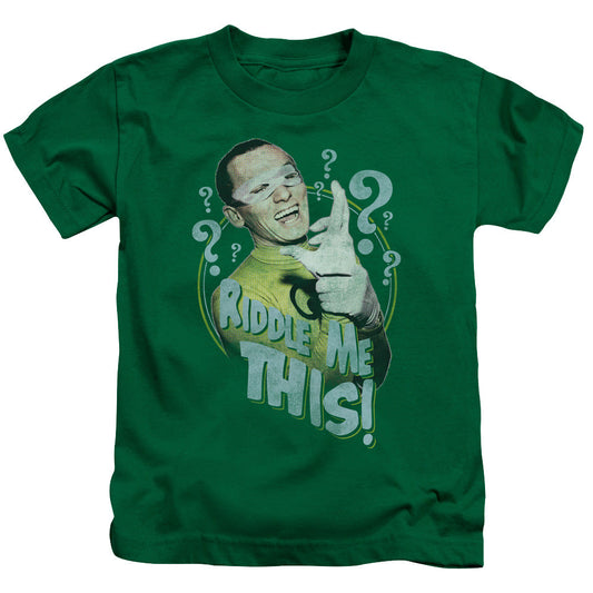 Batman Classic Tv Riddle Me This Juvenile Kids Youth T Shirt Kelly Green Officially Licensed