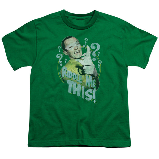Batman Classic Tv Riddle Me This Kids Youth T Shirt Kelly Green Officially Licensed