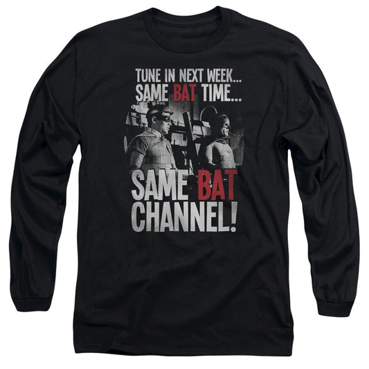 Batman Classic Tv Bat Channel Mens Long Sleeve Shirt Black Officially Licensed