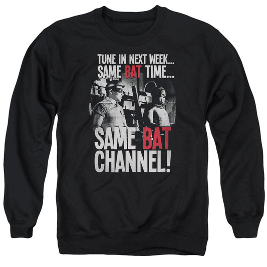 Batman Classic Tv Bat Channel Mens Crewneck Sweatshirt Black Officially Licensed