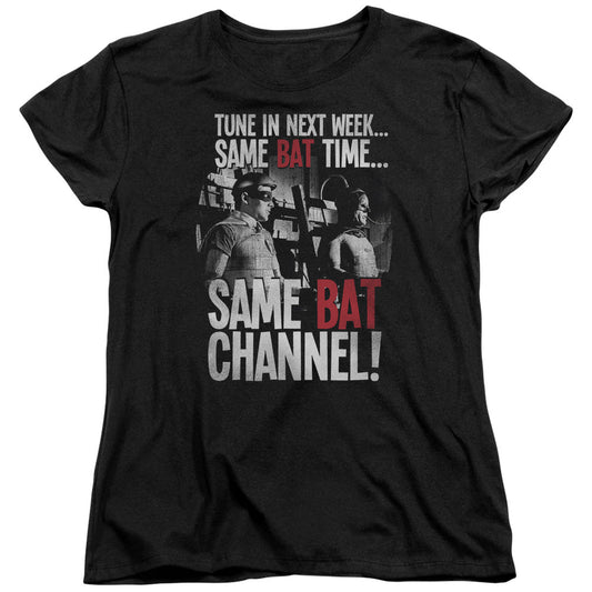 Batman Classic Tv Bat Channel Womens T Shirt Black Officially Licensed