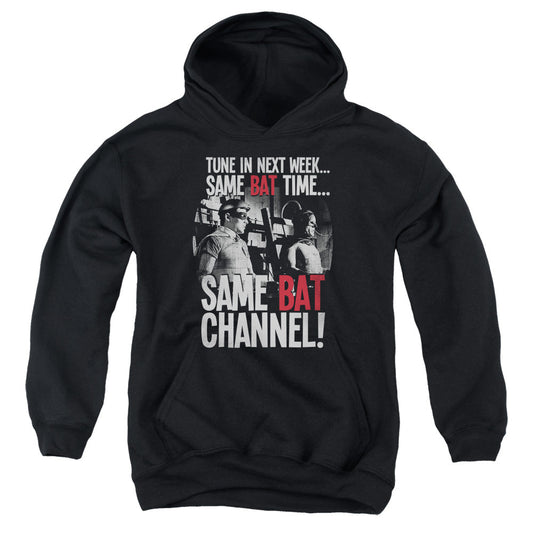Batman Classic Tv Bat Channel Kids Youth Hoodie Black Officially Licensed