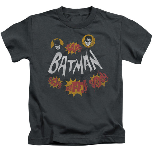 Batman Classic Tv Sound Effects Juvenile Kids Youth T Shirt Charcoal Officially Licensed