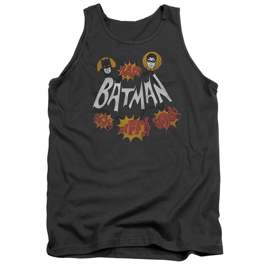 Batman Classic Tv Sound Effects Mens Tank Top Shirt Charcoal Officially Licensed