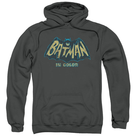 Batman Classic Tv In Color Mens Hoodie Charcoal Officially Licensed