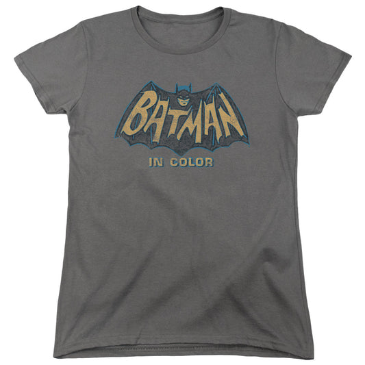 Batman Classic Tv In Color Womens T Shirt Charcoal Officially Licensed